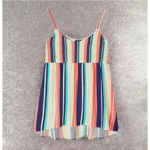 Torrid Challis Smocked Babydoll Tunic Cami Multi Stripe Top Size 5